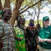 Concern's Youth Climate Ambassador Dearbhla Richardson meets with the women of the Kangalita Irrigation Scheme in Turkana County, Kenya