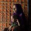 Kulsum* a Rohingya refugee, with with her 15-month child at Camp 13, Ukhiya, Cox's Bazar. (Photo: Saikat Mojumder/Concern Worldwide)