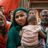 Nasima (32) and her baby Samiul (18 months). In Dhaka, the City ‘Sweeper’ Colony have just started the newly introduced Green Graduation programme. This group suffer from lack of consistent work which stems from prejudice of the group as a whole. There are a thousand families in this group. During Covid, they received no help. Photo: Gavin Douglas/ Concern Worldwide