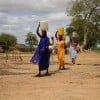 Women collecting water at new water point installed by Concern near Dog Dore, Sila Province, Chad. Photo: Concern Worldwide