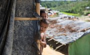 Boli and Mohamud at Moynadhona refugee camp for Rohingya in Cox's Bazar, Bangladesh. Photo: Kieran McConville / Concern Worldwide.