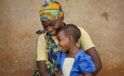 Clotilde Ndayisenga (25) with her daughter Arlene Akimana (2) at their home in Rugombo, Cibitoke. Photo: Abbie Trayler-Smith/Concern Worldwide.