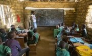 Students attending class in Masaka School which is funded by Irish Aid. Photo: Kieran McConville/Concern Worldwide.