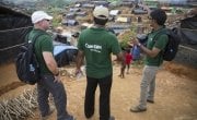Members of the Concern emergency response team at Hakim Para refugee camp. Photo: Kieran McConville / Concern Worldwide.