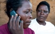 Callers dial the shortcode 59090 and are connected directly to health workers.  Photo: Concern Worldwide. 