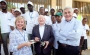 President Michael D. Higgins during his visit to the Concern office in Gambella, Ethiopia.  Photo: Fennells Photography