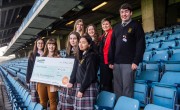 Holy Family Community school with Schools fundraising officer Noeleen Doyle. The school raised over €8000 for the Concern Fast in 2018. Photo: Ruth Medjber/ Concern Worldwide.