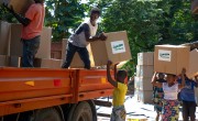 Workers load up trucks with supplies for the areas of the Nsanje Region worst affected by Cyclone Idai. Photo: Gavin Douglas / Concern Worldwide.