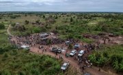 A distribution site in Ndeja, Mozambique, where people affected by cyclone Idai queue up to receive food and supplies from Concern and its Alliance2015 partners. Photo: Tommy Trenchard / Concern Worldwide.