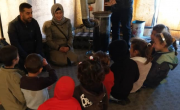 Concern staff deliver a hygiene promotion session to children in Syria, 2019