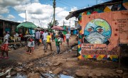 Coronavirus themed street art in Kibera slum, Nairobi, Kenya.