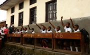 Schoolchildren at Heri school, Nyiragongo area