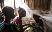  Nurse Leonie Kamono, 37, at Kiambi Heath centre, Manono Territory, as she speaks to new mother Feza Mwamba, who just gave birth at the centre. Photo: Hugh Kinsella Cunningham/Concern Worldwide