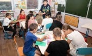 Children at psychosocial support session in Ukraine