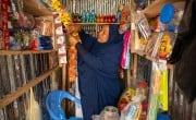 Nuurto* (34) is a mother of five children and a shop owner in Karan district. She sells various types of processed foods and household necessities. (Photo: Mustafa Saeed/Concern Worldwide)