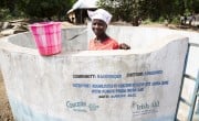 Aminata Bungura at a water point in the village of Magborkorr, Sierra leone, which was rehabilitated by Concern with funding from Irish Aid. (Photo: Kieran McConville/Concern Worldwide)