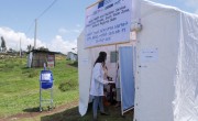 Tigist Alayu, a Concern Health officer has a look inside a Mobile Health clinic run by Concern in Dessie Zuria Woreda. (Photo: Eugene Ikua/Concern Worldwide)