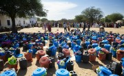 A distribution of hygiene kits