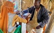 Yousif Abdalla Ahmed (48) receives a check up