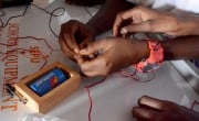 Students in Maikona girls Secondary school take part in a science experiment, using mobile labs facilitated by Datatec and Concern Worldwide. Photo: Shaloam Strooper/Concern Worldwide