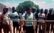 Concern employee Celestine leads a village meeting in Murrupula district, Mozambique, 1995.