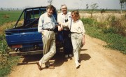 Dominic MacSorley, Aengus Finucane, and Angela O'Neill at the Thai-Cambodia border, 1982.