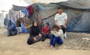 A displaced family in Gaza