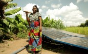Mailesi Komaichi (45) runs a solar water pump in Kasanya Village, Malawi. Photo: Jon Hozier-Byrne/Concern Worldwide