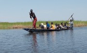 People on a boat in South Sudan