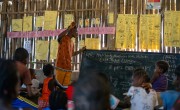 Teacher Mr. Esau teaches Geryeazohm in the classroom.