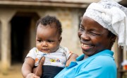 Jeanet holding her grandson Mark
