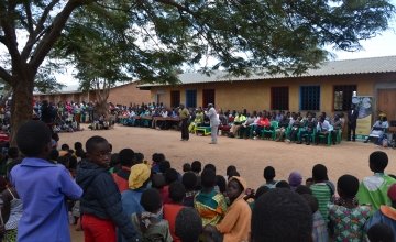 Students in Malawi learn about education and freedom from GBV.