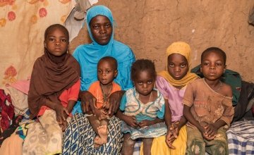 Rouaya Zahirou with her five children - Naria, Sabira, Illwane, Chamsiya and Salouhou.