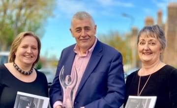 Concern Worldwide received the Branding, Communications and Marketing award at the annual Chartered Accountants Ireland Leinster Society Published Accounts Awards on November 7, 2019. Pictured with the award are (from left) Concern's Finance Director Ciara O'Neill, CEO Dominic MacSorley and Brand Manager Eithne Healy. Photo: Jason Kennedy/Concern Worldwide.