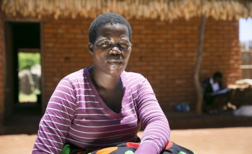 Stawa James at her new home in the village of Chituke in Malawi.