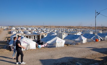 Dublin footballer and Concern Ambassador Michael Darragh MacAuley in northwest Iraq. Photo: Gavin Douglas/Concern Worldwide.
