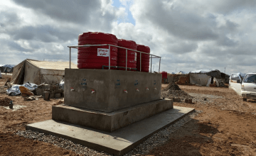 Water distribution point in a camp in Syria, 2019