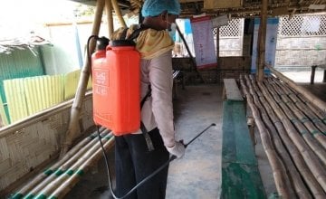 A Concern nutrition centre being disinfected in Cox's Bazar