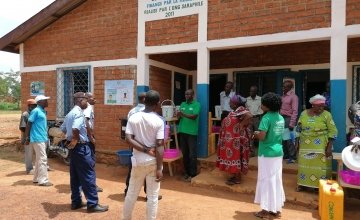 As a preventative measure to Covid-19 Concern Worldwide hosted an awareness building session including a hand washing demonstration, at the office of the mayor, Bossembele, Ombella M’Poko, Central African Republic 