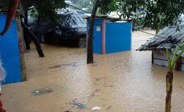 Cox's Bazaar is underwater in 2021 after heavy rainfall. Flooding and landslides developed at the Rohingya camp.