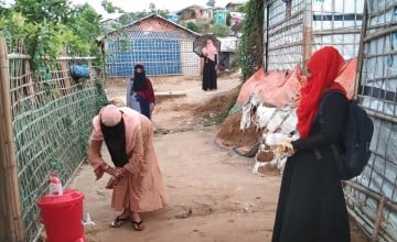 Handwashing and safety materials distribution.