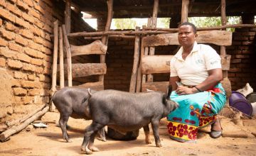 Esther Manjolo, a community animal health worker, in Malawi.
