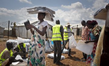 Shelter distribution by Concern Worldwide in Juba, South Sudan