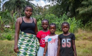 Liberian woman with her three daughters