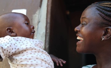 Sierra Leonean mother with her four-month-old son