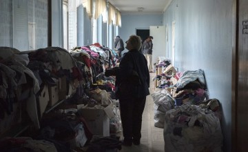 The secondary school in Drohobych, Lviv oblast, is now a temporary home for 150 people. 