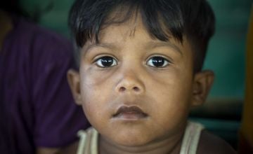 A Rohingya child in Bangladesh
