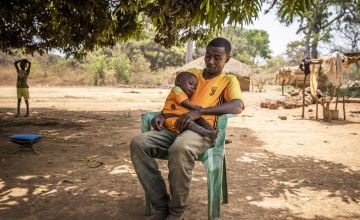 Alain and his baby boy Christian in Central African Republic