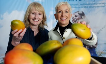 Concern's Carol Morgan and Kerry Group's Catherine Keogh at the launch of a four-year partnership between the two organisations.