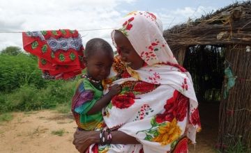 A young Chadian mother and her two-year-old son